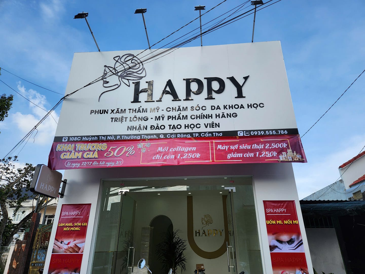 công trình bảng hiệu spa happy